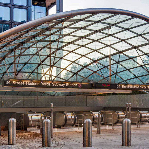 Gridshell glass canopy