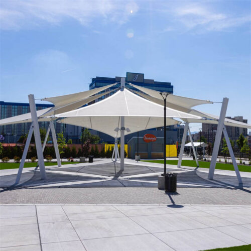 Glow Plaza PTFE Tensile Canopy Structure