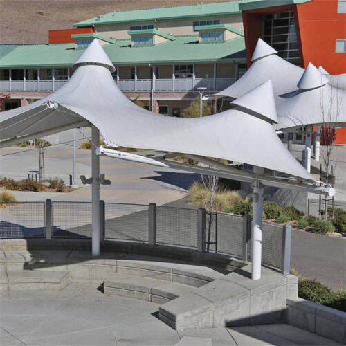 Mast-supported canopies