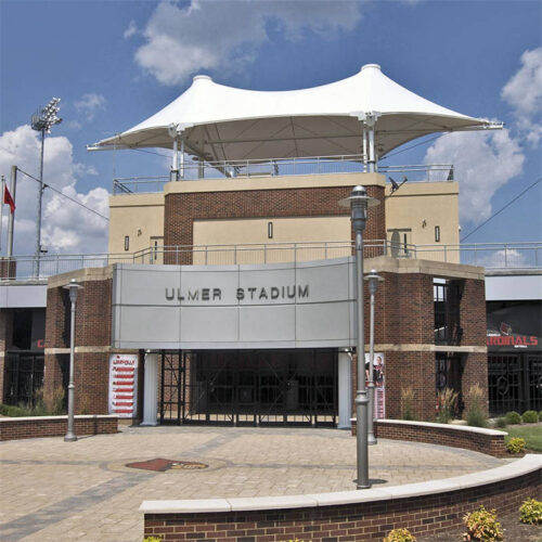 Stadium grandstand canopy structure