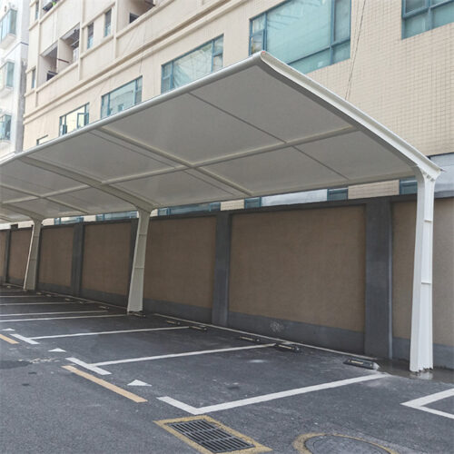 7-shaped membrane structure car shed
