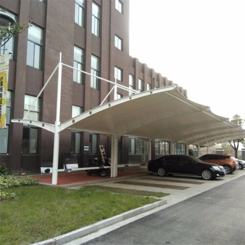 Pull rod community membrane structure carport