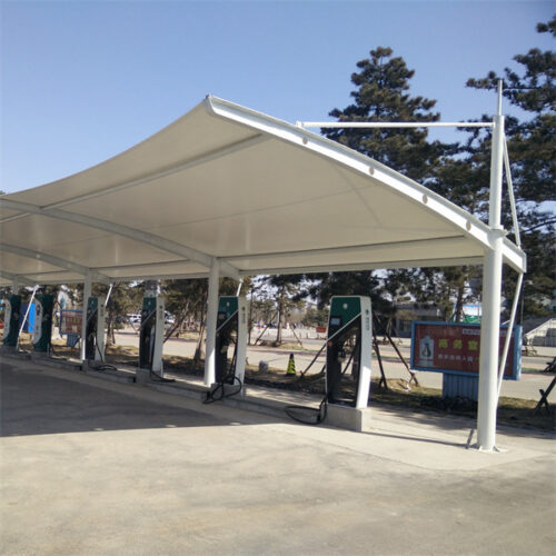 Membrane structure charging station car shed car shed
