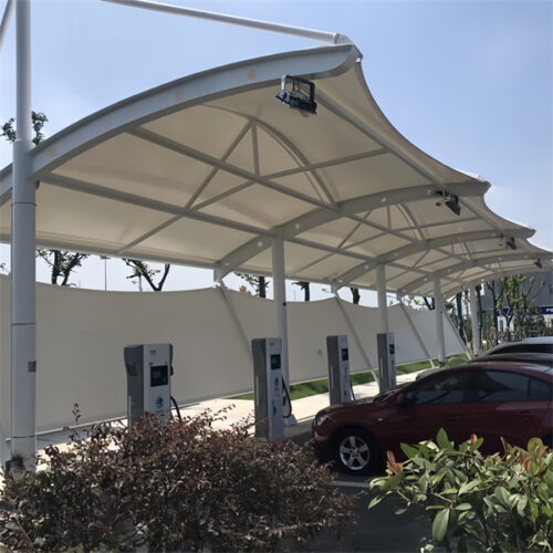 tensile structure Landscape membrane structure carport project, charging pile parking shed