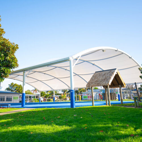 School sports field sunshade