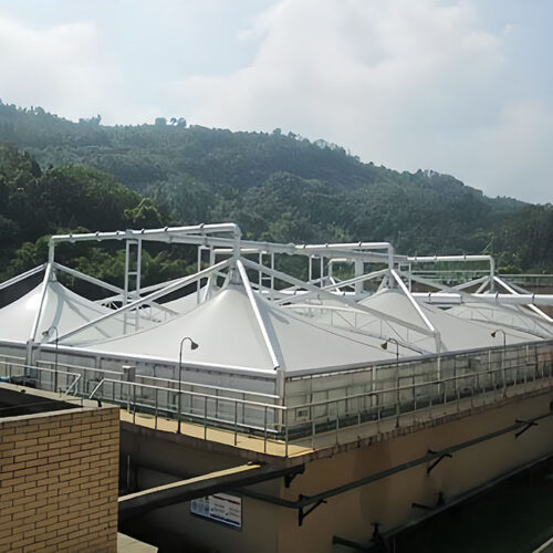 Square sewage tank membrane structure covering project